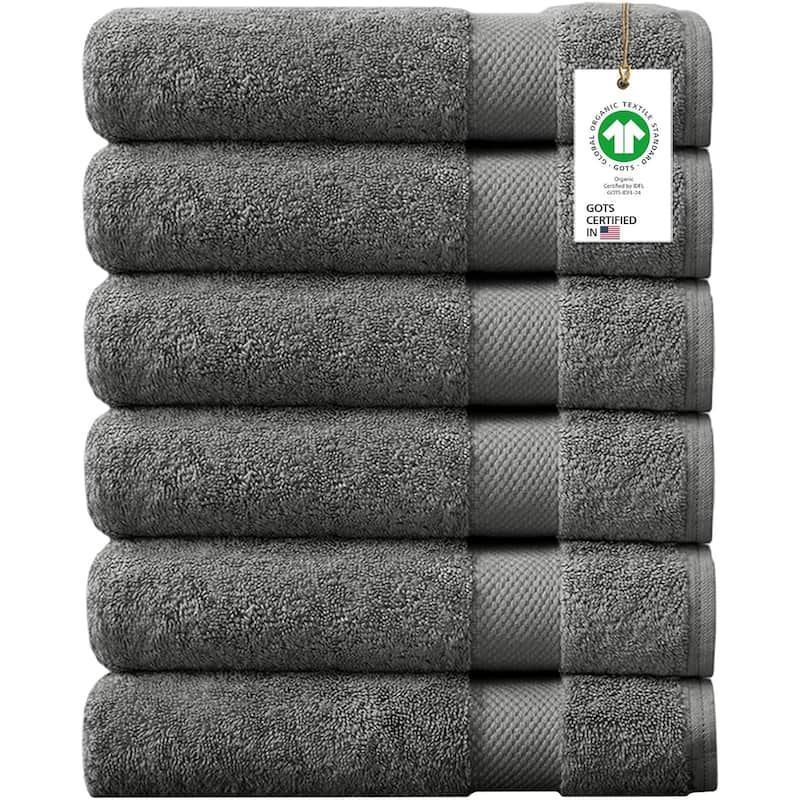 Delara Organic Cotton Feather Touch Quick Dry 650 GSM Hand Towel, 20"X30"