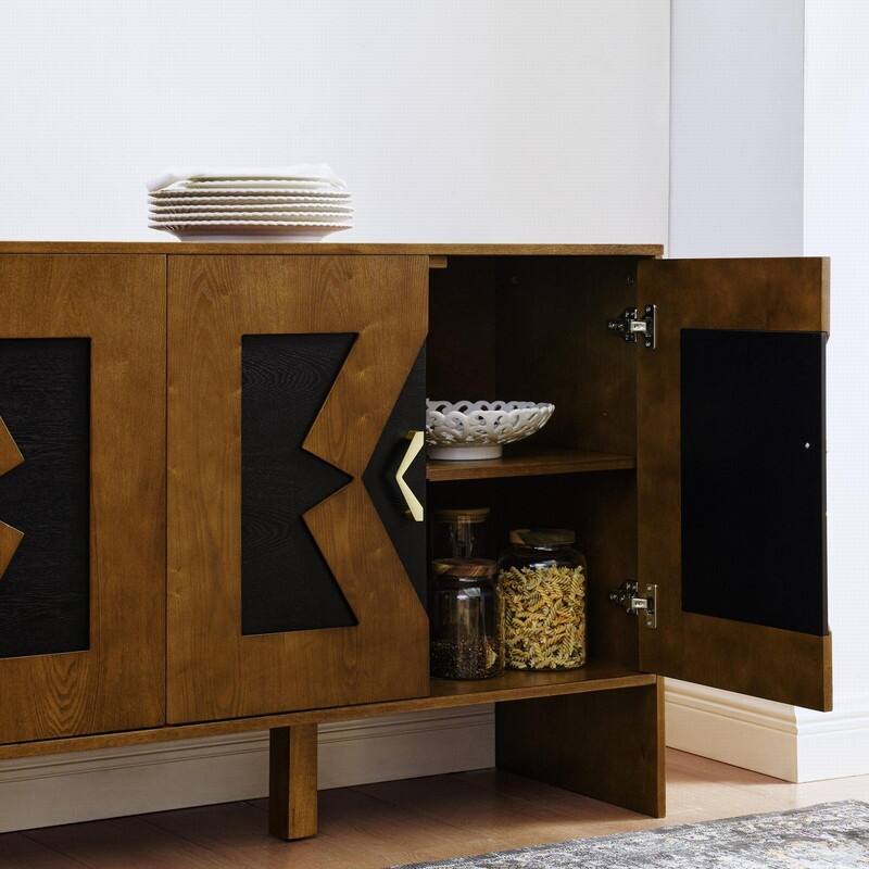 60" Mid Century Modern Sideboard Buffet Cabinet with Storage for Stylish Home Organization