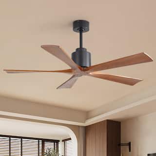 Sofucor 52Inch Solid wood Ceiling Fans with Remote,without Light 5 Blades DC Motor Mid Century Modern - 52 Inches