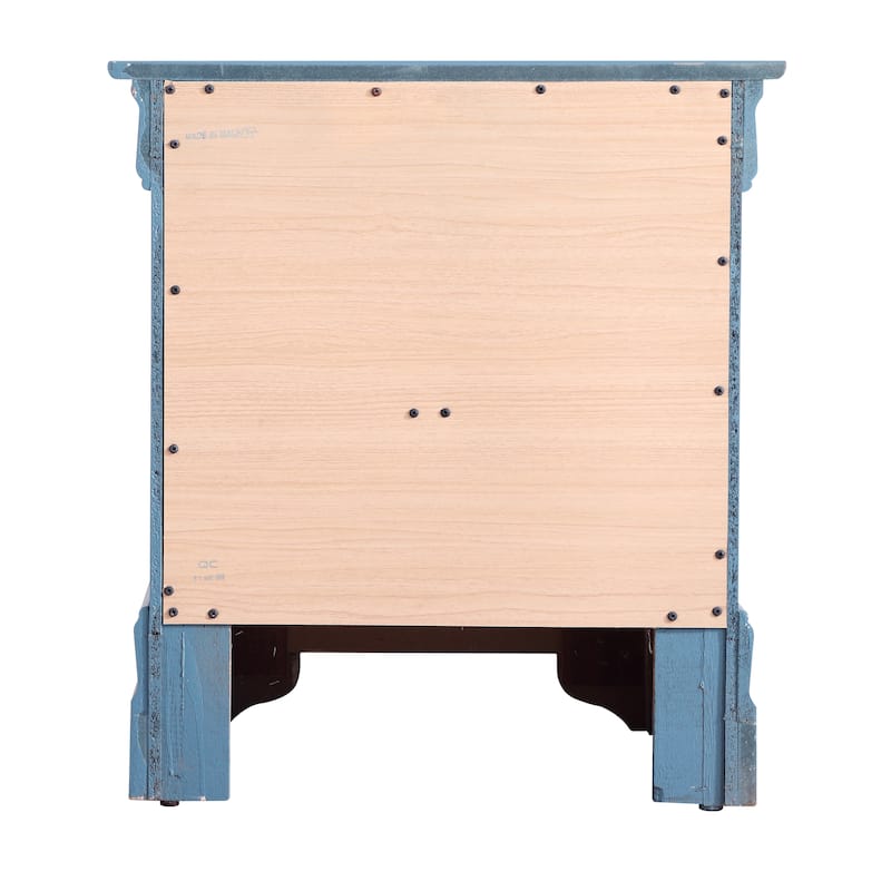 Traditional 22-in Metal Hand Holder 2-Drawer Wood Nightstand