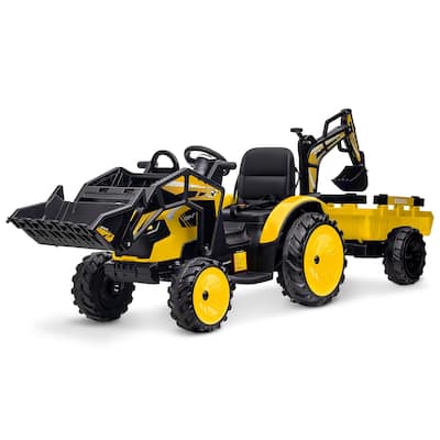 24V Electric Excavator with Trailer and Shovel Bucket