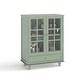 preview thumbnail 13 of 16, Anmytek Mint Green Vintage Glass Door Cabinet Kitchen Buffet Sideboard Living Room Display Storage