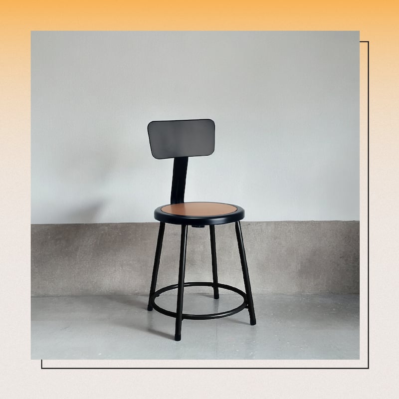 Hampden Furnishings Felix Collection Steel Stool with Backrest, AssemblyReady