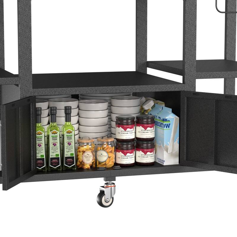 VEIKOUS Heavy Duty Stainless Steel Outdoor Grill Table, Rolling Cart with Table Top - 65''×23.62''×33.1''