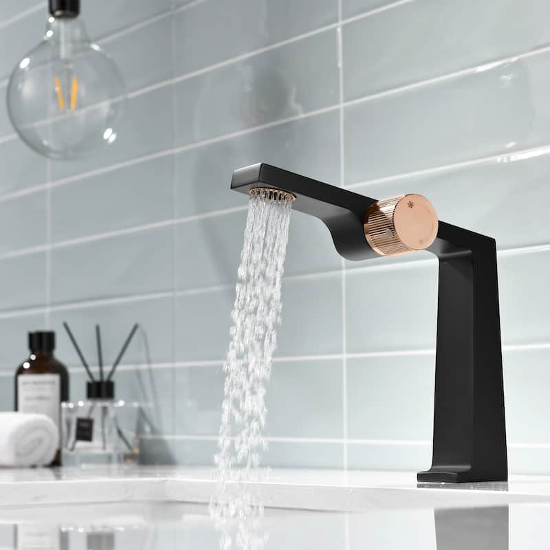 Rbrohant Single Handle Bathroom Faucets, Creative Water Outlet Design Single Hole Bathroom Sink Faucet