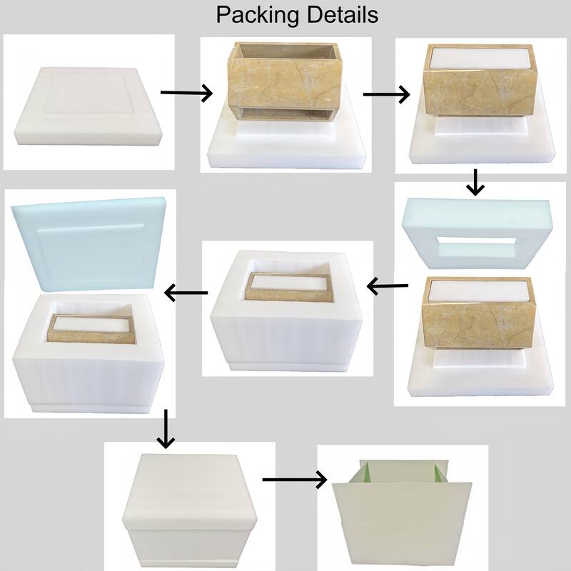 Roomfitters Luxury Natural Marble Hexagon Side Table, Solid Stone Geometric Pedestal End Table, Polished Finish