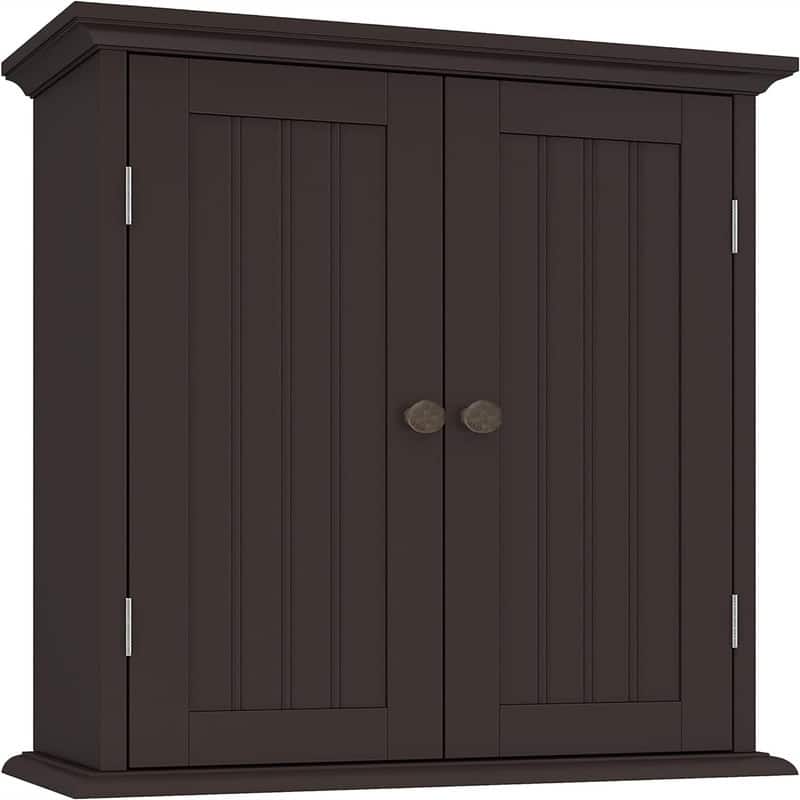 Bathroom Wall Cabinet - 8.8"D x 21.1"W x 24"H - Espresso