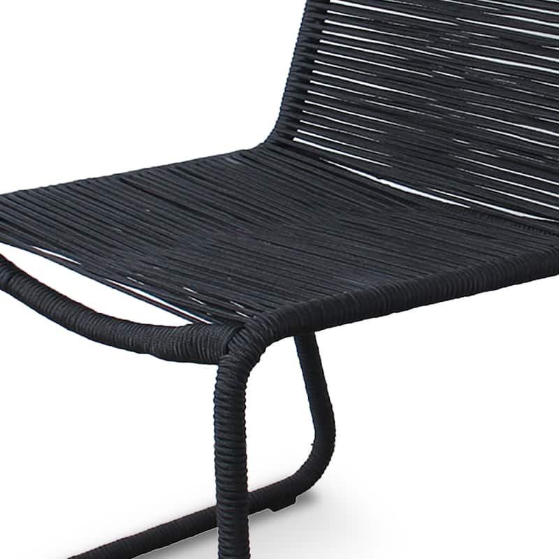 Neil Rope Weaving Wicker Chairs (Set of 4) Indoor/Outdoor - Black