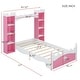 preview thumbnail 12 of 17, Castle-Shaped Wooden Platform Bed Frame, Kids Dreamy Panel Bed, 2 Storage Cabinets on Both Sides of the Bed