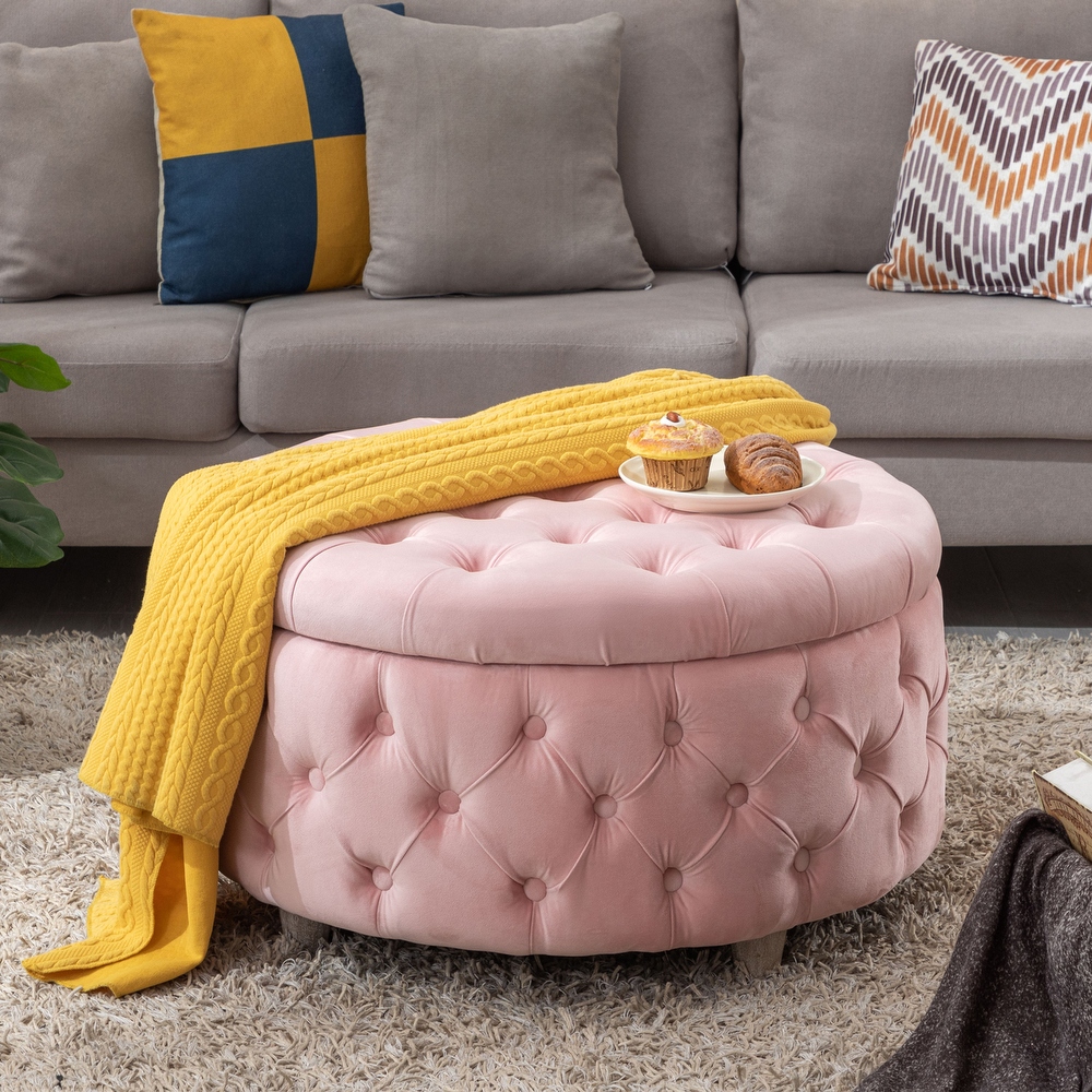 Bed bath and deals beyond pink ottoman