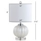 preview thumbnail 8 of 16, Dana 17.5" Glass/Crystal LED Table Lamp, White/Chrome by JONATHAN Y