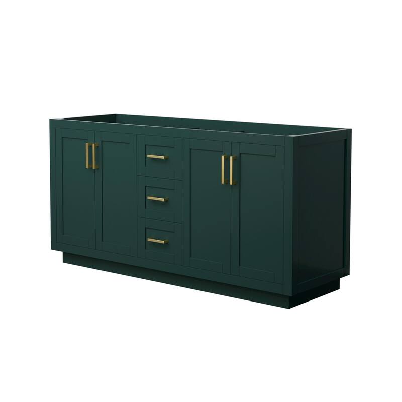 Wyndham Collection WCF2929-66D-CX-MXX Miranda 66" Double Free Standing - Green / Brushed Gold Hardware