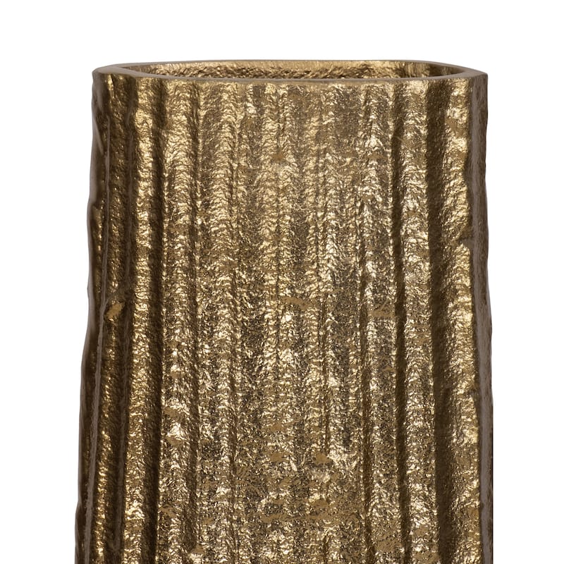 Sagebrook Home Metal, Ribbed Floor Vase, Elegant Accent