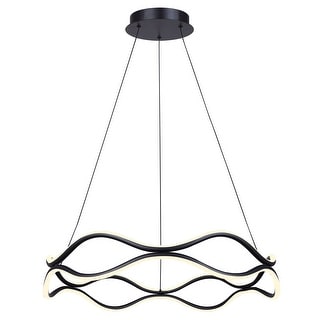 CASTRA 3 Light Black Modern Chandelier with Integrated LED for Dining ...