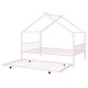 preview thumbnail 8 of 13, Metal Adorable House Full Size House Bed with Twin Size Trundle Bed,Kids and Baby