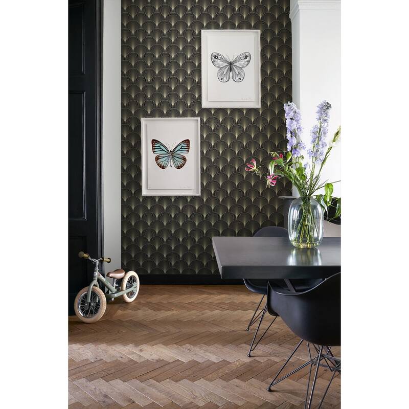 ESTA Home Lempicka Black Art Deco Motif Wallpaper