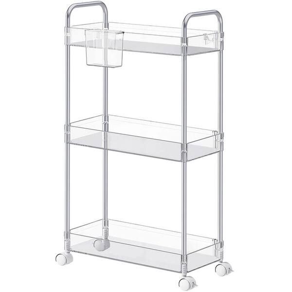 Acrylic Shelf 3 Tier,Multi-functional Rolling Practical Rrolley,Flexible & Durable