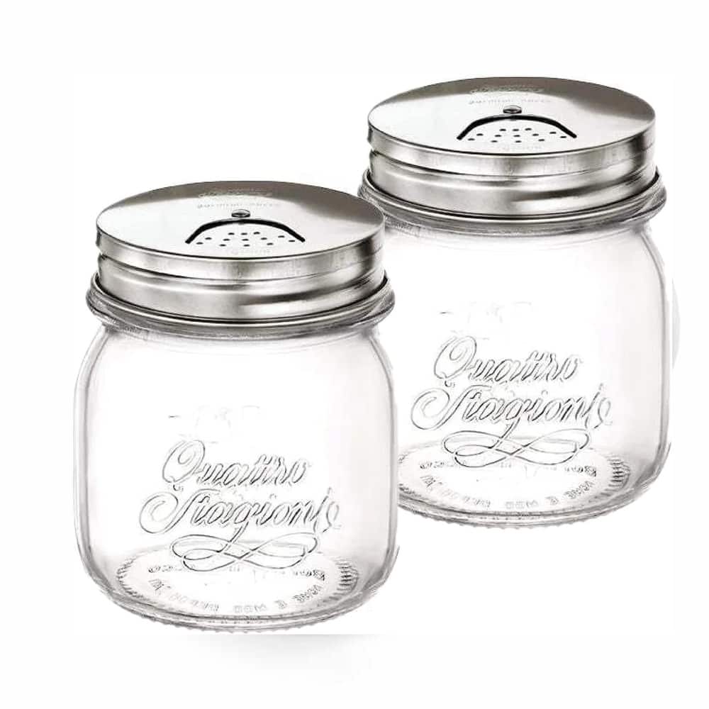 Bormioli Rocco Quattro Stagioni Mason Jars with Shaker Lid Set - 8.5 oz