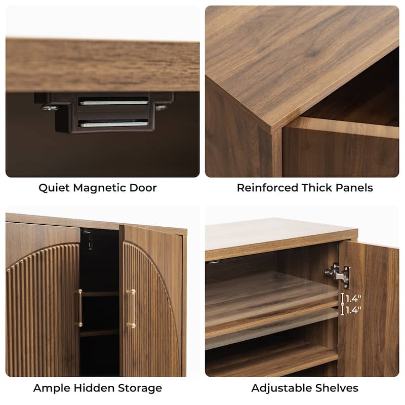 24 Pair Shoe Storage Cabinet with Adjustable Shelves, Hidden Shoe Organizer for Entryway, Foyer, Hallway