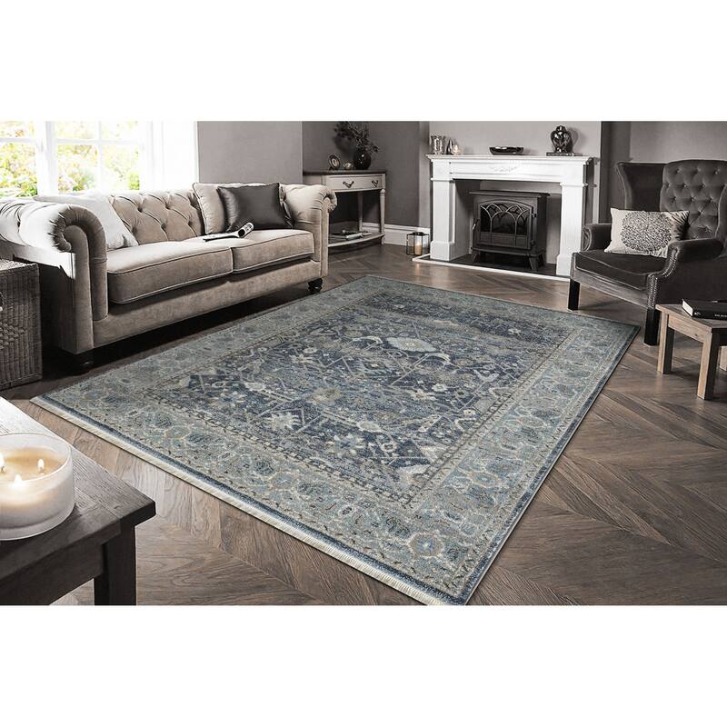 Dynamic Rugs Juno Transitional Area Rug - 3'11" X 5'7" - Blue