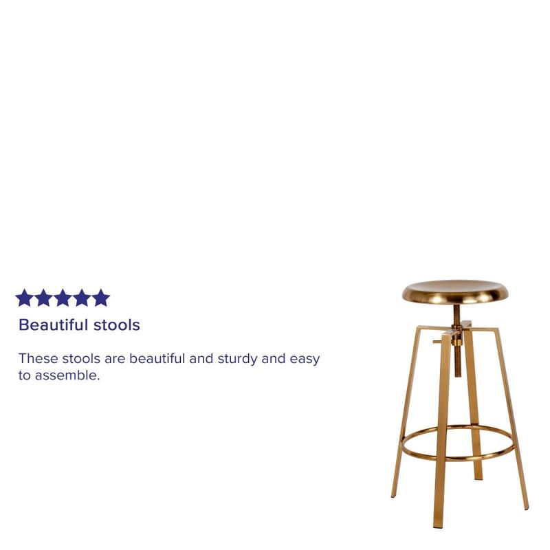 Industrial Style Barstool with Swivel Lift Adjustable Height Seat