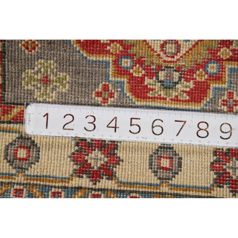 Gray Geometric Kazak Oriental Foyer Rug Handmade Wool Carpet - 2'0" x 3'0"