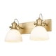 preview thumbnail 1 of 1, Yep by Golden Lighting Hines 2-light Vanity in Brushed Champagne Brass and Opal Glass