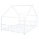 preview thumbnail 9 of 58, Metal House Bed with Roof, Fence and Back for Kids, Boys and Girls, Bedroom