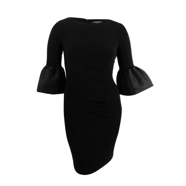 Shop Lauren By Ralph Lauren Women S Taffeta Jersey Dress 4 Black