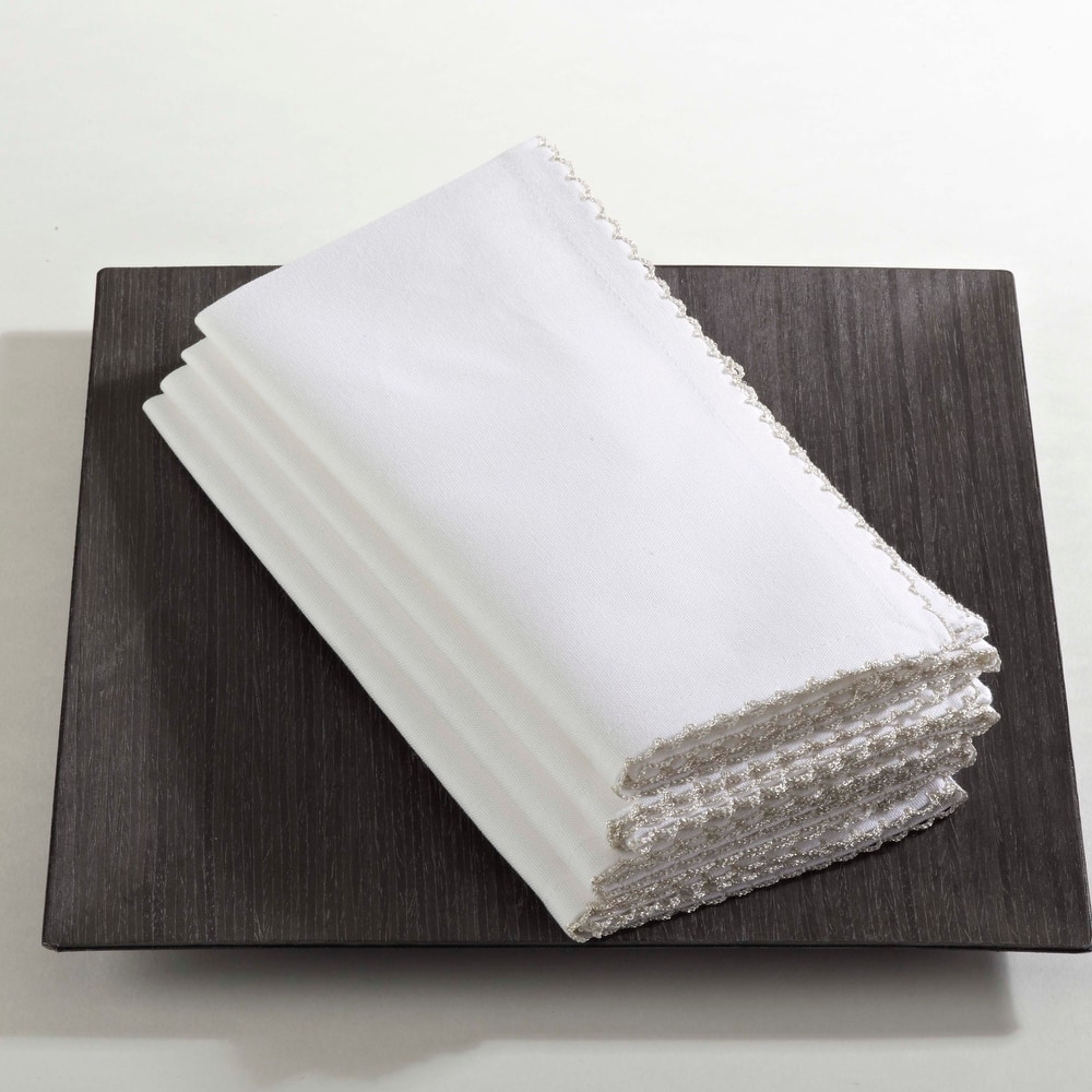 Table Napkins With Whip Stitched Design (Set of 4)