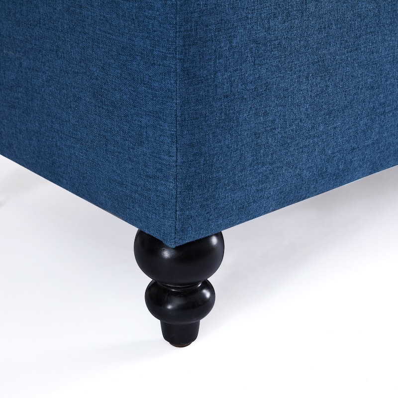 Button-Tufted Storage Bench Ottoman with Solid Wood Legs for Bedroom 50"W x 17.5"D x 18"H