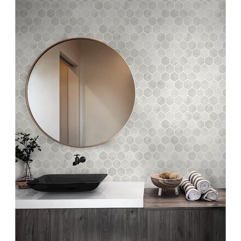 NextWall Inlay Hexagon Peel and Stick Wallpaper
