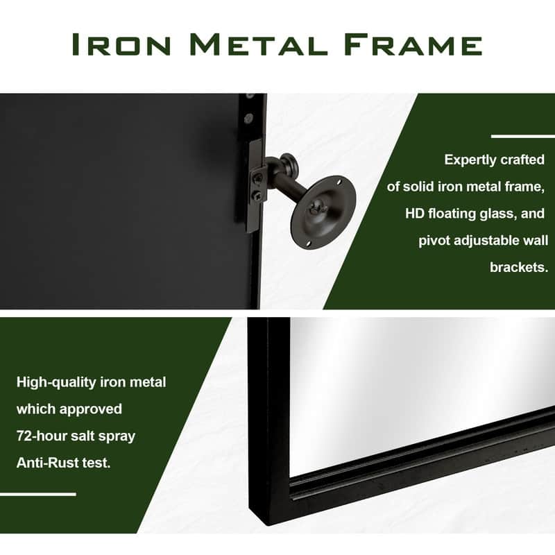 Rectangular Metal Framed Pivoted Bathroom Wall Vanity Mirror Adjustable Wall-Mounted For Modern Wall Decor