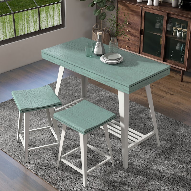 Kaylen Modern 3-Piece Steel Legs Counter Height Table Set by Furniture of America