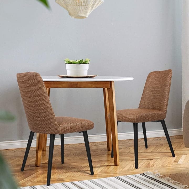 Set of 2 Upholstered Accent Chairs with Sturdy Metal Frame for Home - 18'' (L) x 18'' (W) x 33'' (H)