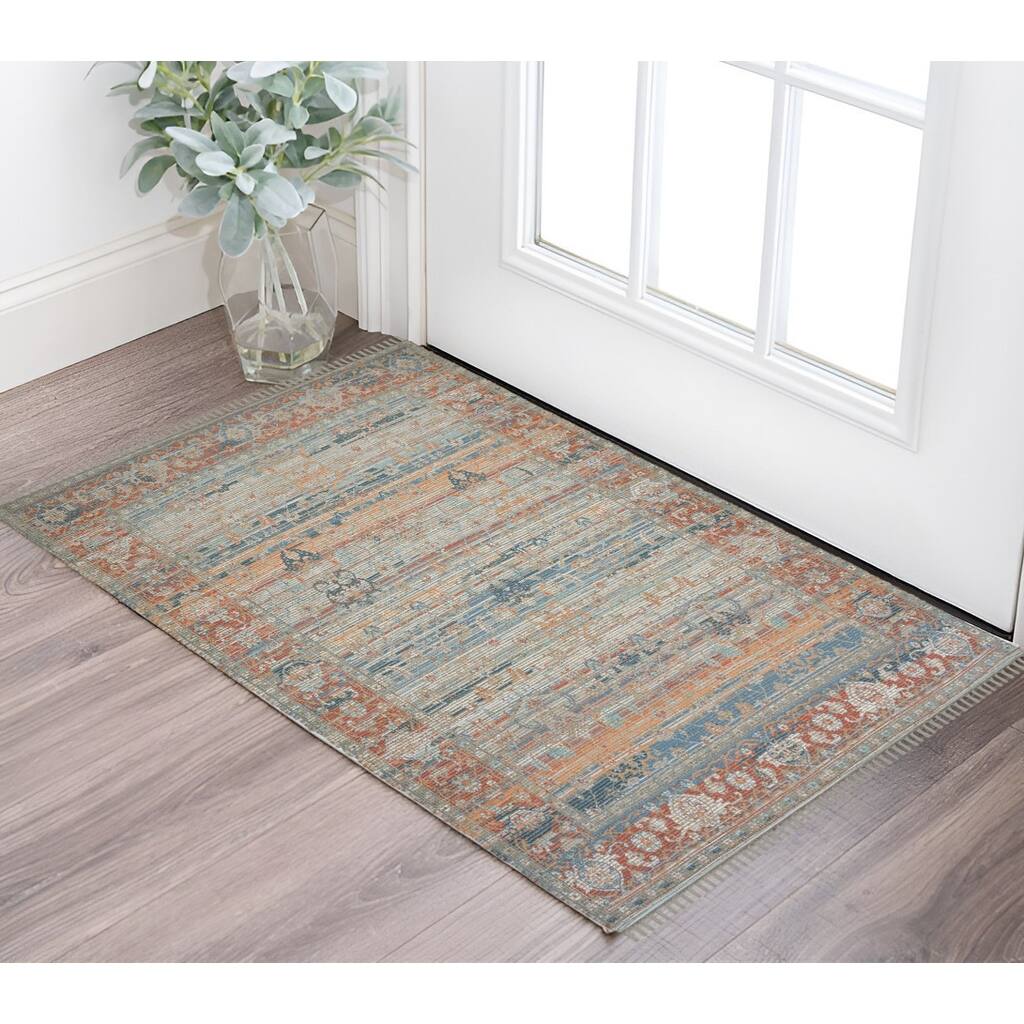 HomeRoots Oriental Transitional Rectangle Area Rug