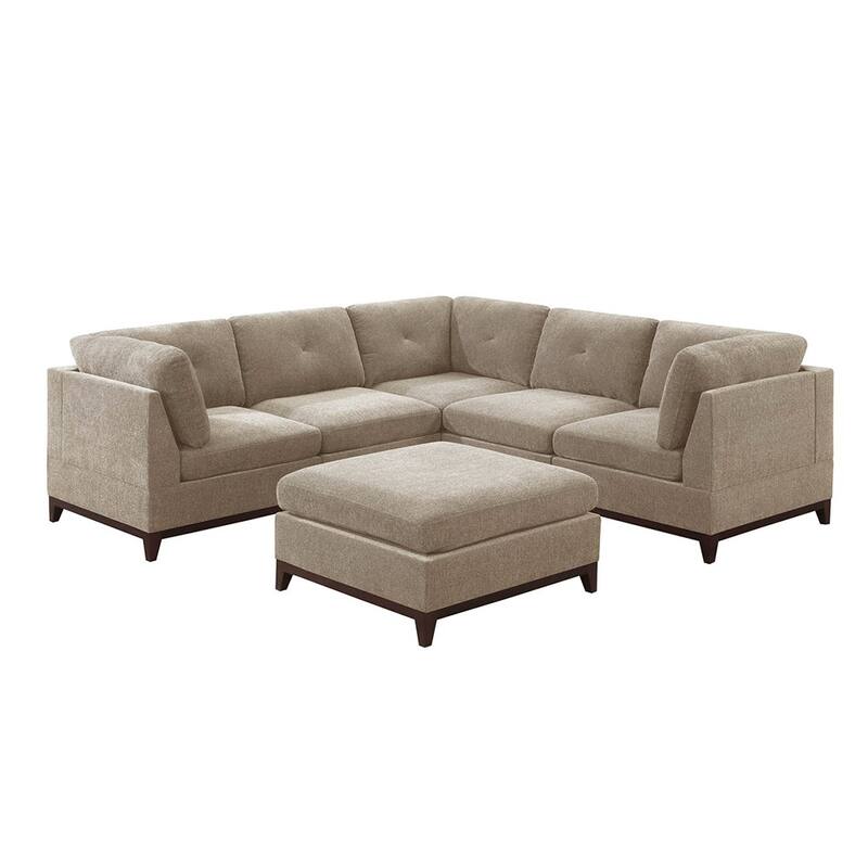 6 Piece Chenille Modular Setional