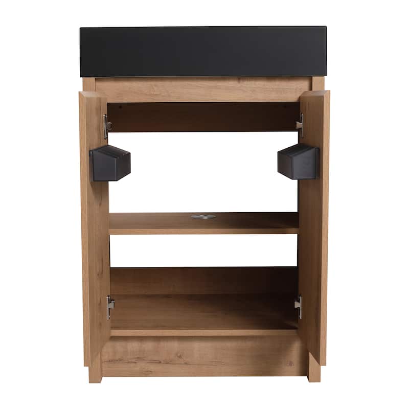 Bathroom Vanity With Sink In 24/30 Inch, Freestanding Bathroom Vanity With Soft Close Door And Adjustable Shelves