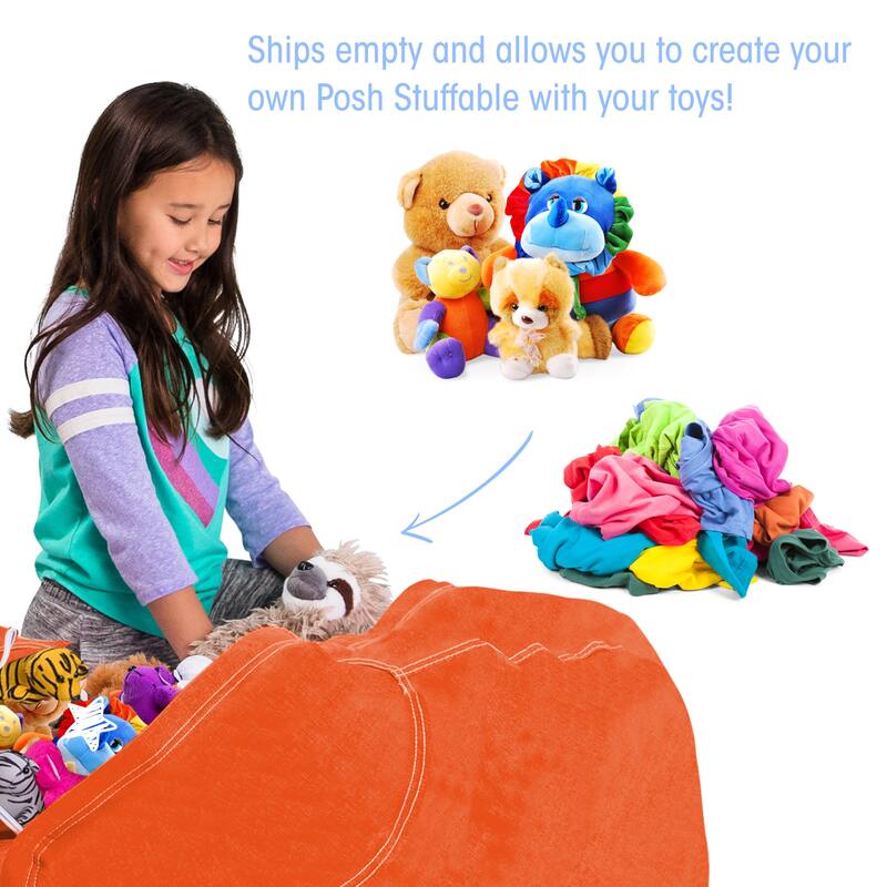 Kids' Stuffed Animal Storage Bean Bag Chair Cover or Toy Organizer
