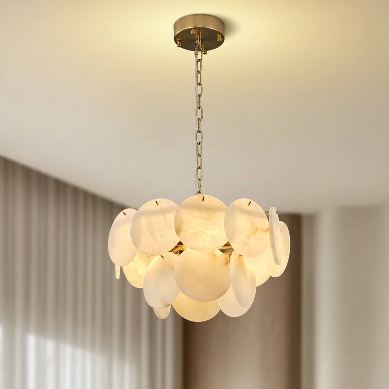 KAYLA Modern Natural Marble Living Room Chandeliers - 18.1in