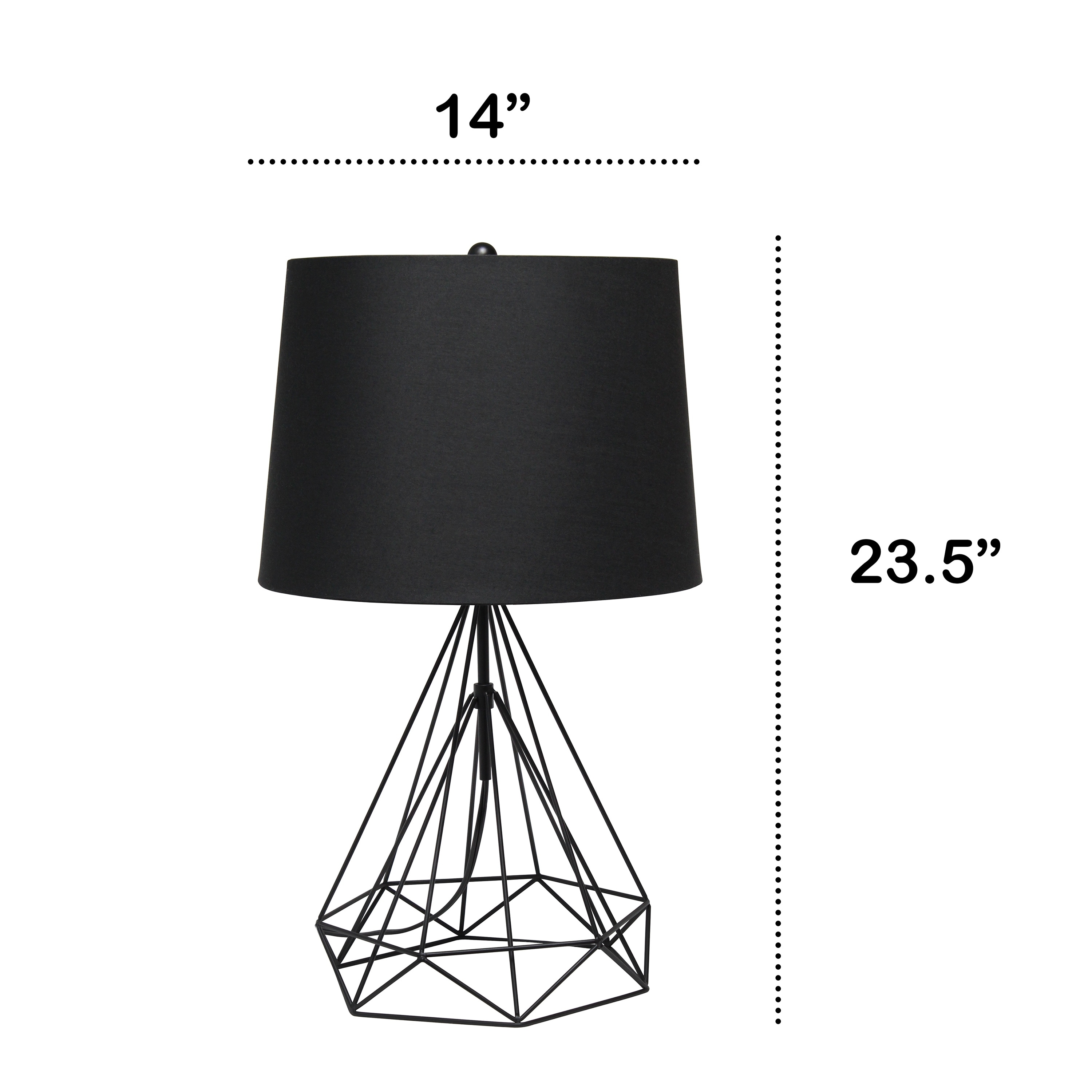 Lalia Home Geometric Matte Wired Table Lamp With Fabric Shade Overstock 31451938