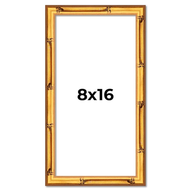 8x16 Frame Gold Bamboo Solid Wood Picture Frame | 1 Inch Moulding