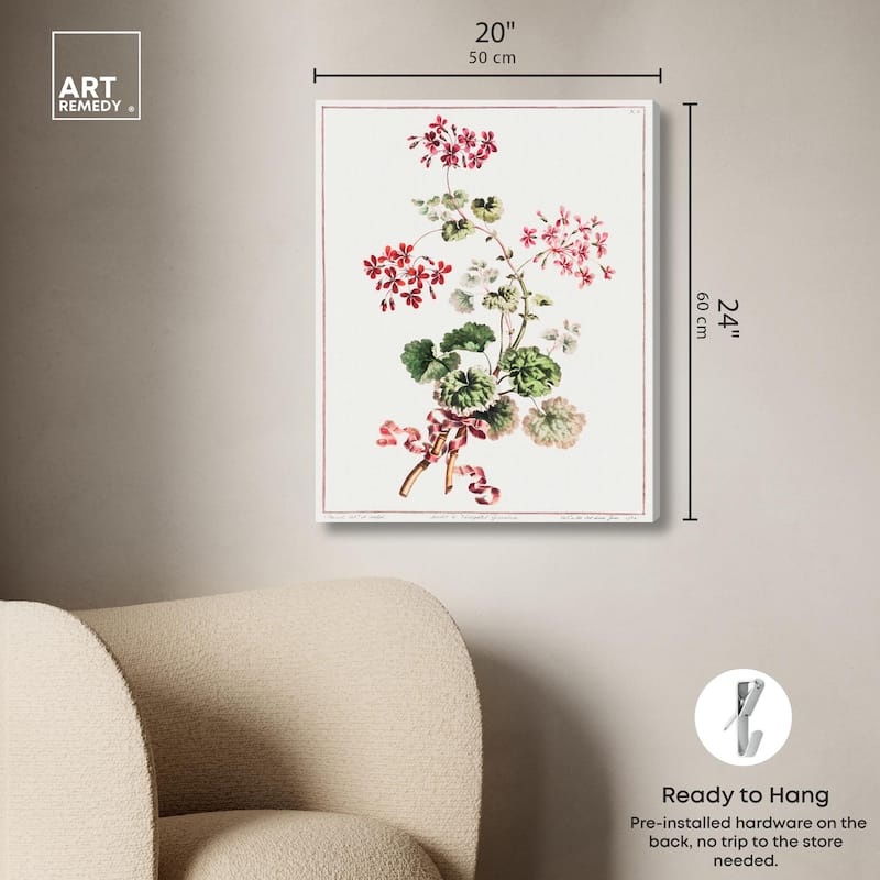Carlet Variegated Geranium 1801 Canvas by Art Remedy, Gallery Wrapped
