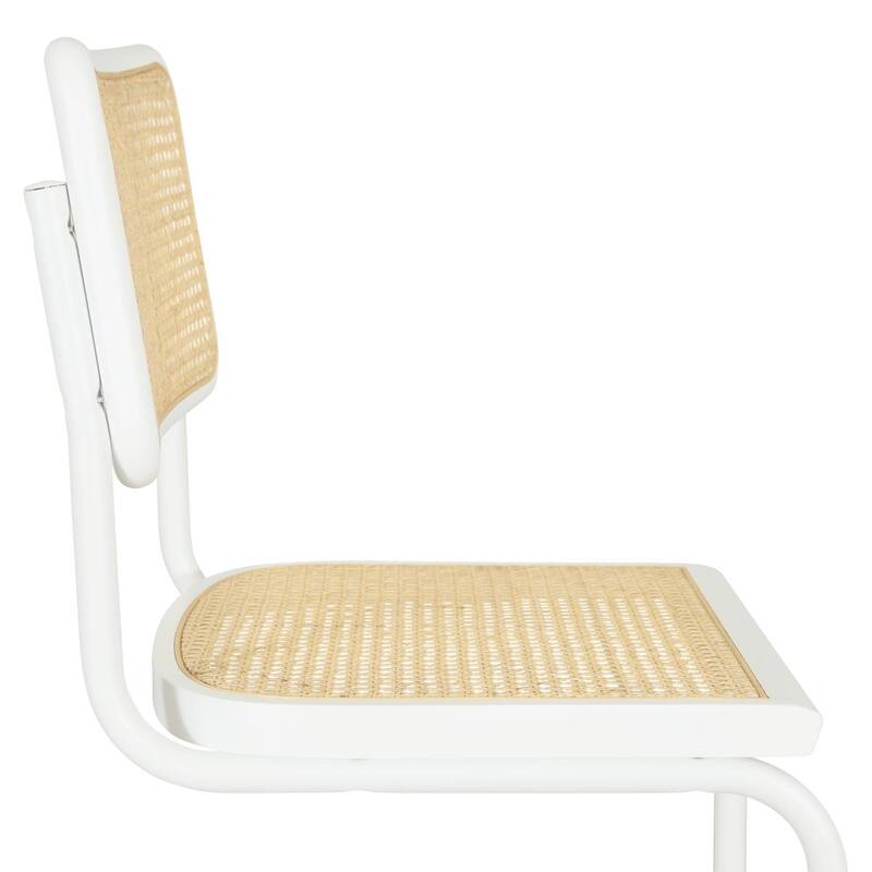 Breuer Chair Company Marcel Breuer Cesca Cane Cantilever Side Chair w/ White Steel Frame (Various Wood & Cane Colors)