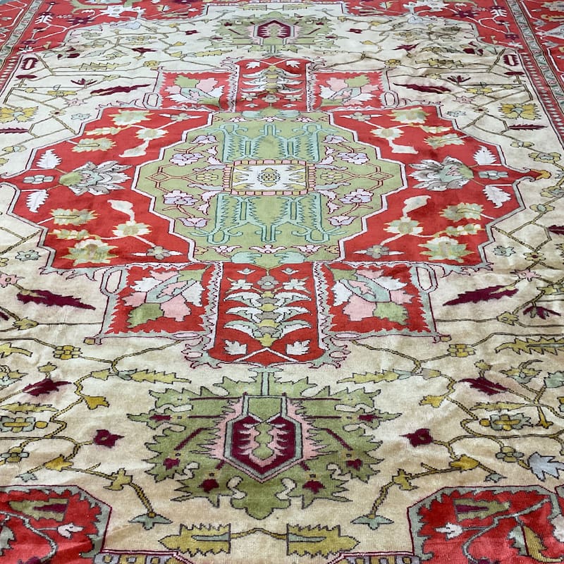HERAT ORIENTAL Handmade 1960s Antique Serapi Wool Rug - 10' x 12'