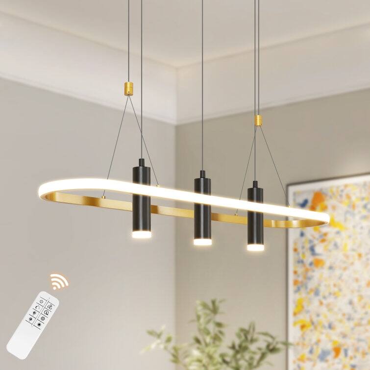 4 - Light Black/Gold Dimmable LED Pendant Light[No Bulb]
