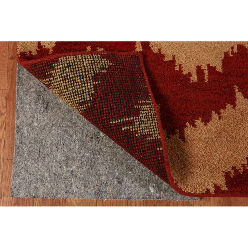 Hand Knotted Oriental 100% Wool Carpet Modern Geometric Oranges & Rust Moroccan Area Rug - 11' 7'' X 9' 0''