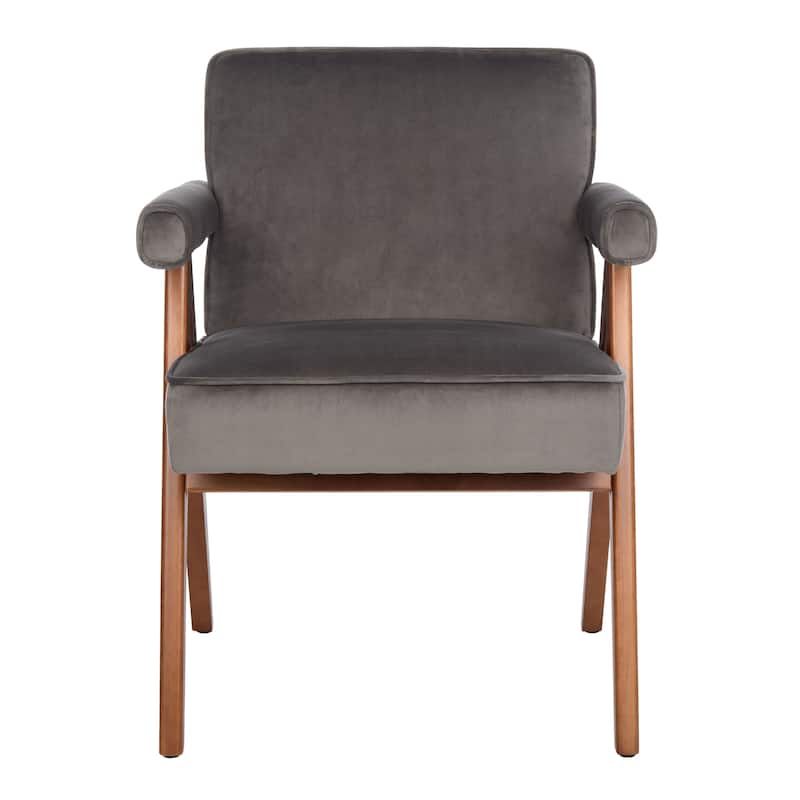 SAFAVIEH Suri Mid-Century Walnut Wood Arm Chair - 23.2" Wx 24" L x 29.9" H
