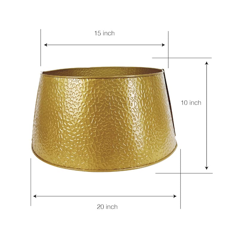 Becki Owens Metal CHRISTMAS Tree Collar - 20" X 15" X 10" - Gold