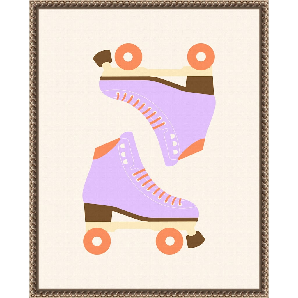 Lavender Retro Roller Skates by Artprink (16 x 20 in.), Framed Canvas Wall Art Print